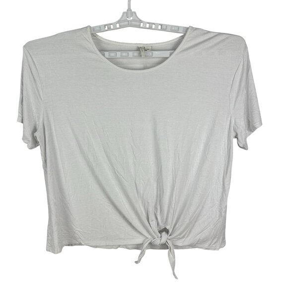 Cato Womens White Tie-Front T-Shirt Size XL - Picture 1 of 5